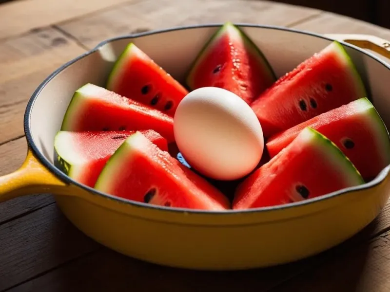 تخم مرغ + هندوانه / هرگز فکرشم نمیکنی ترکیب هندوانه و تخم مرغ چقدر خوشمزه میشه