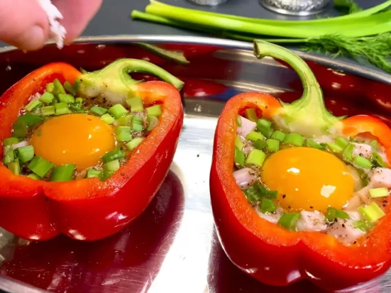 طرز تهیه املت رستورانی در فلفل دلمه ای