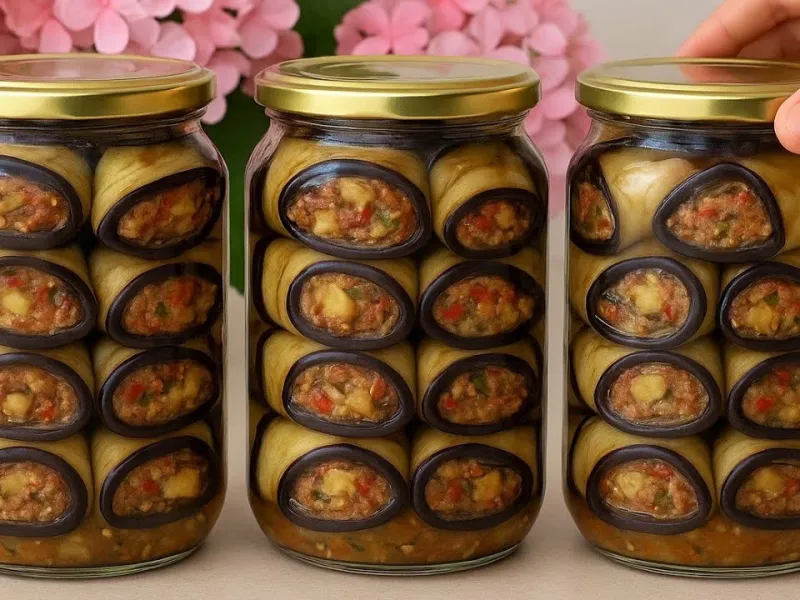 طرز تهیه کنسرو بادمجان / تا ماهها سالم و تازه میماند