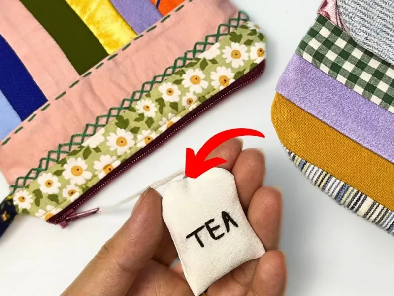 آموزش قدم به قدم ساخت تی بگ با تکه پارچه های اضافه