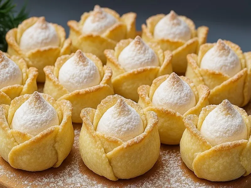 آموزش سریع طرز تهیه شیرینی غنچه گل برای پذیرایی شیک