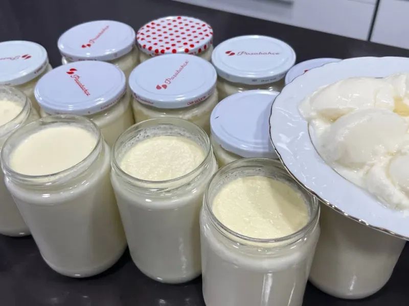 طرز تهیه ماست سفت شیشه ای با 1 لیتر شیر در 3 دقیقه