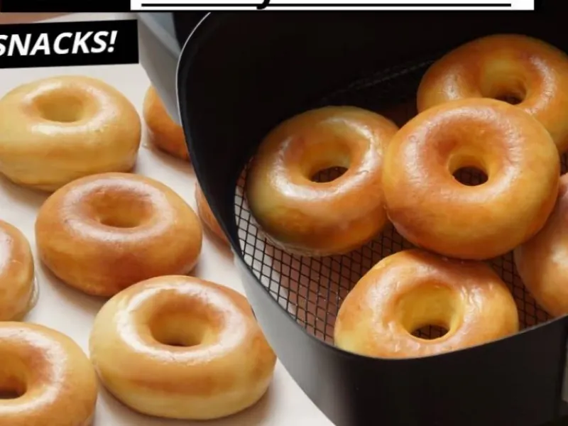 نحوه پخت آسان دونات در هواپز ، لعابدار و خوشمزه