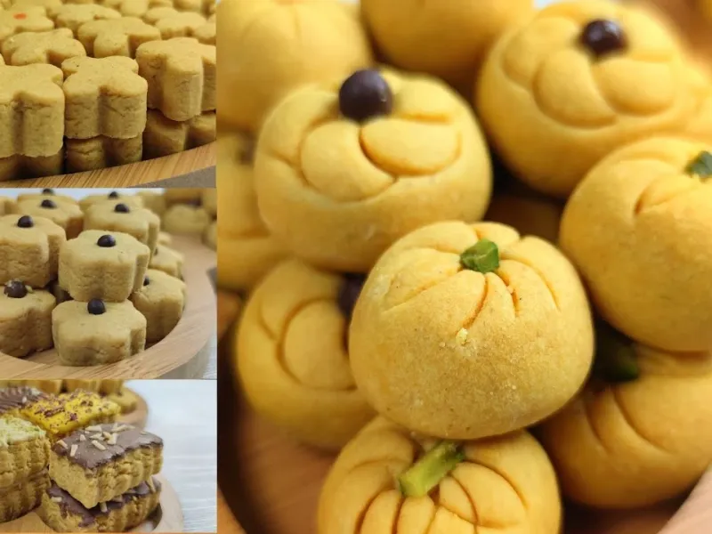 شیرینی نخودچی به سبک کارگاه به دو شکل مدرن وسنتی