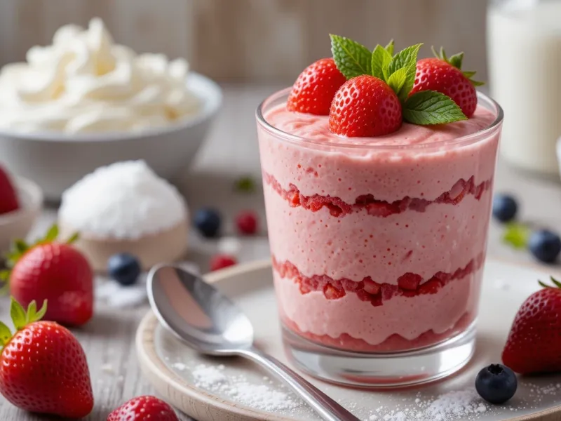 طرز تهیه دسر دنت توت فرنگی خوشمزه در خانه