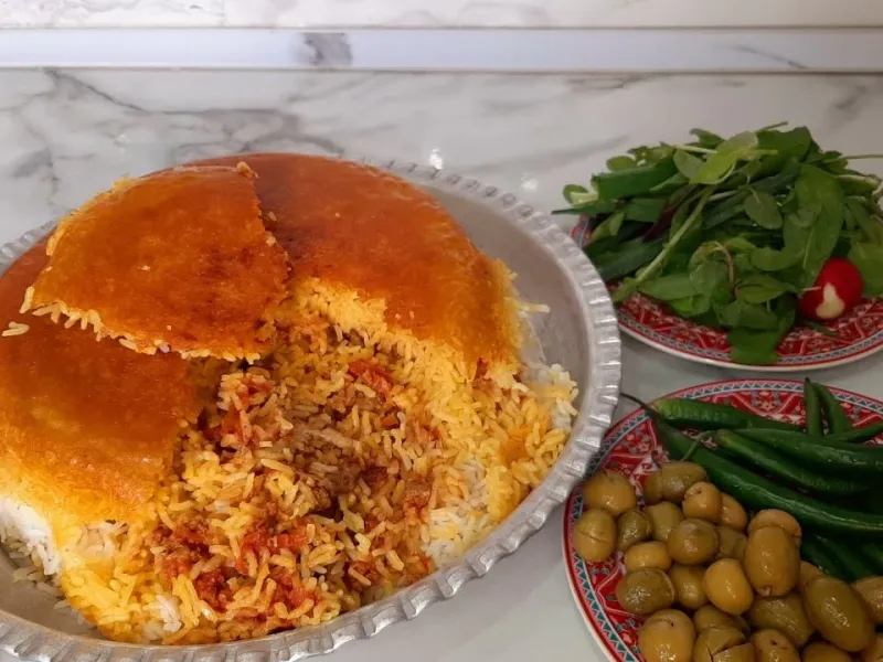 طرز تهیه بادمجان پلو قزوینی به سبک اصیل