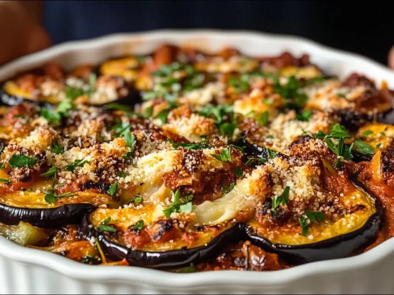 طرز تهیه یک غذای ایتالیایی با بادمجان و سوسیس