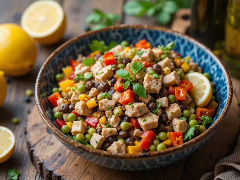 سالاد تن ماهی با لوبیا چشم بلبلی، طرز تهیه و فواید آن برای سلامتی