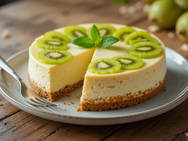 طرز تهیه دسر کرم چیز کیوی خوشمزه و ساده