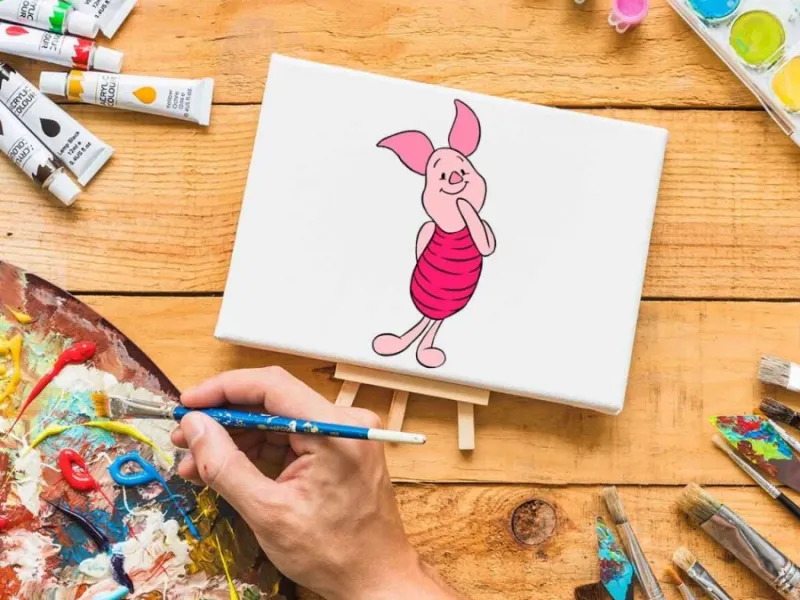 به روش فوق العاده ساده پیگلت خوک کوچولو را نقاشی کن