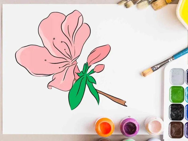 با چند خط ساده یک گل فوق العاده زیبا نقاشی کن