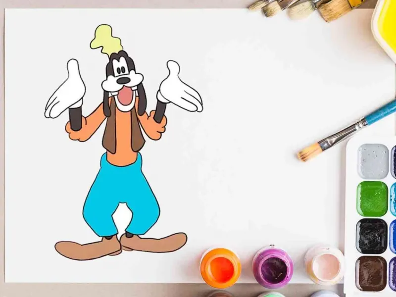 آموزش فوق العاده آسان نقاشی شخصیت کارتونی گوفی