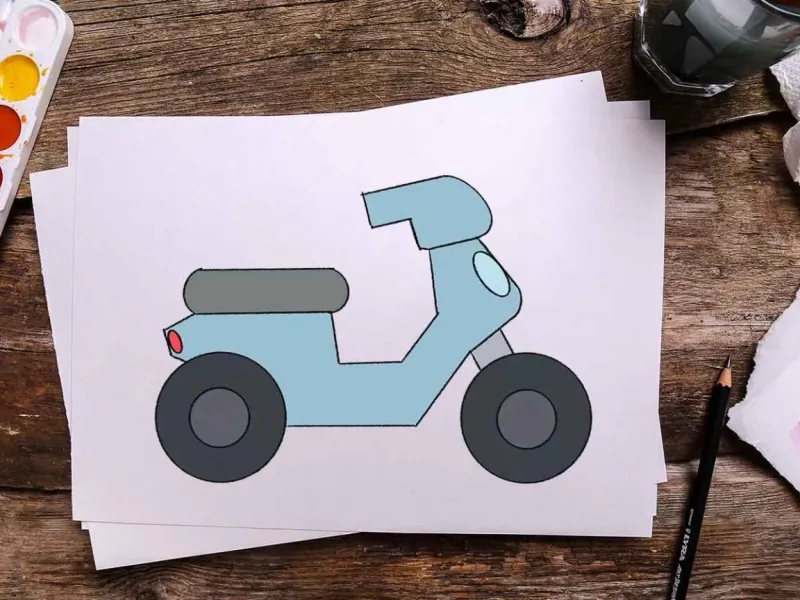 آموزش کودکانه نقاشی موتور به روش خیلی ساده