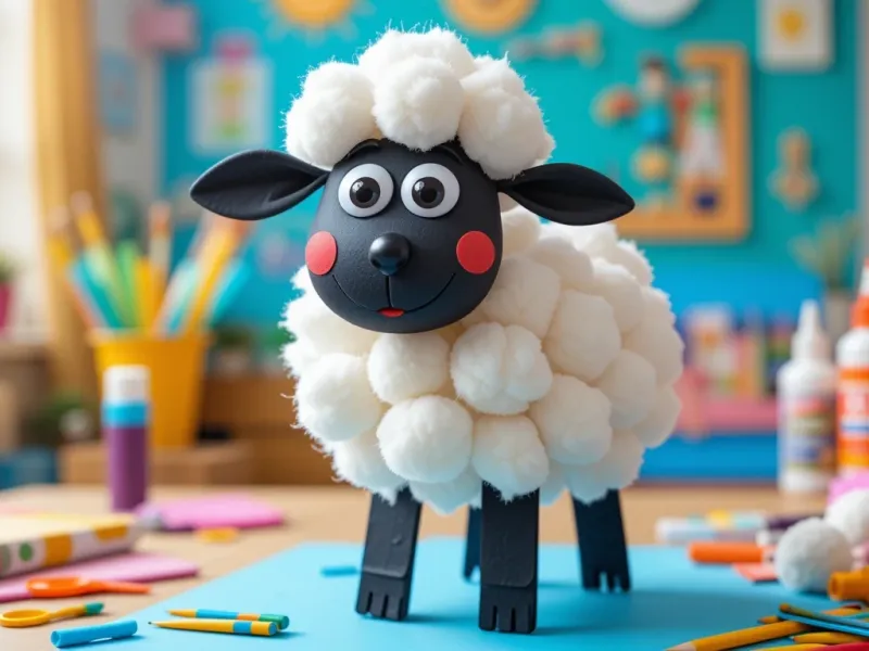 ساخت کاردستی گوسفند برای کودکان مهدکودک و پیش دبستانی