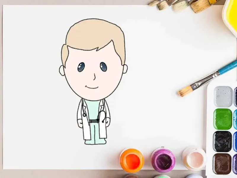 آموزش نقاشی دکتر برای کودکان در 9 مرحله ساده آموزش نقاشی دکتر برای کودکان در 9 مرحله ساده