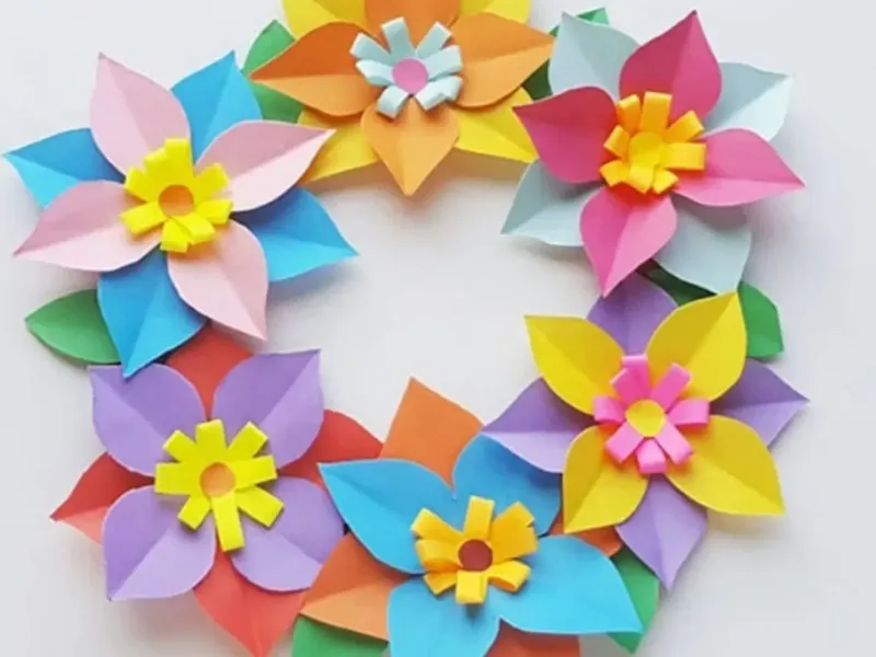 آموزش ساخت کاردستی تاج گل کاغذی برای کودکان