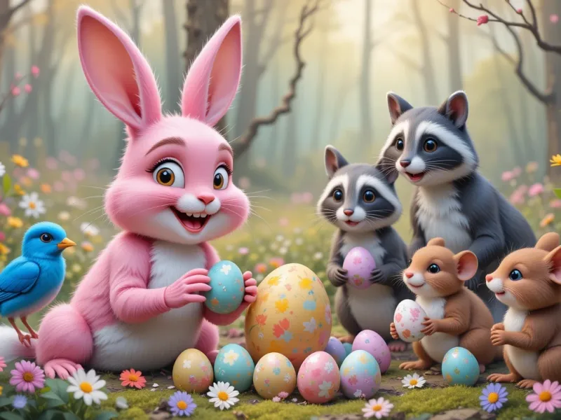 داستان کودکانه خرگوش صورتی و هدیه های عید پاک