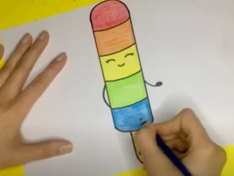 نقاشی بستنی رنگی بامزه برای کودکان / کشیدن نقاشی کیوت