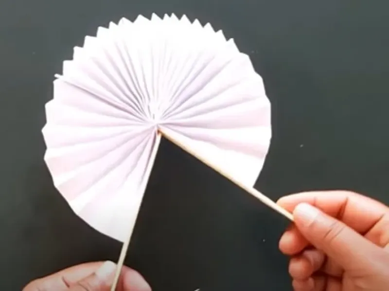 ساخت کاردستی بادبزن کاغذی / کاردستی آسان بادبزن