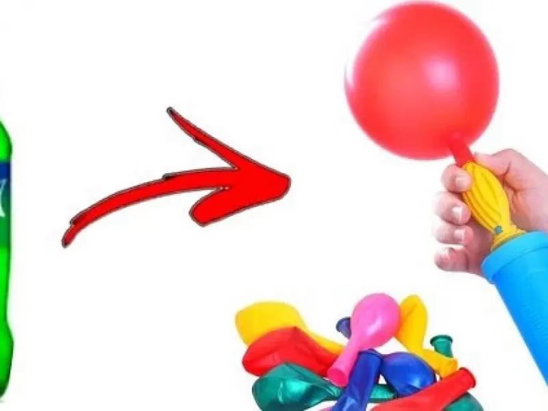 ساخت پمپ بادکنک خانگی با بطری پلاستیکی!