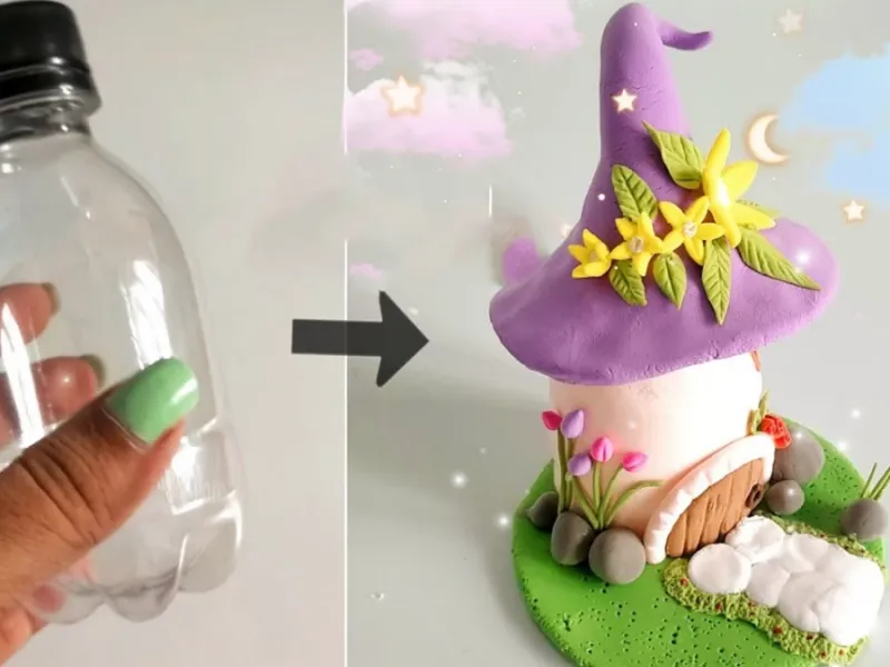 آموزش ساخت خانه لیلی پوت با بطری پلاستیکی و خاک رس!