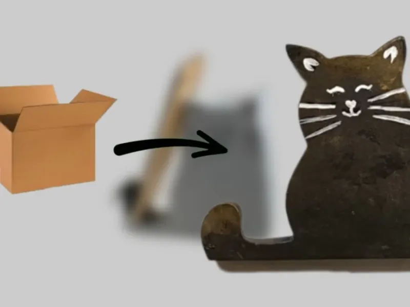 آموزش ساخت استند موبایل گربه ای بدون قالب و با کارتن!