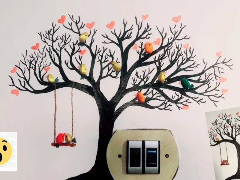 ایده رنگ آمیزی کنار پریز برق با استفاده از پوست پسته!