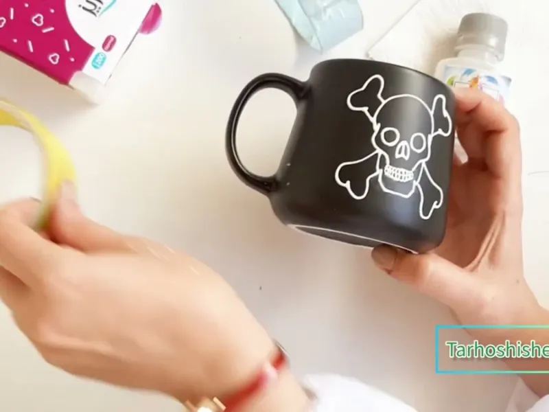 آموزش ویترای روی ماگ مشکی / طراحی روی ماگ