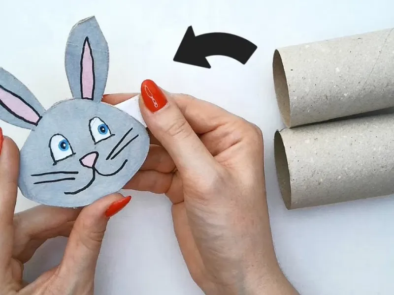 صنایع دستی سرگرم کننده با رول های دستمال توالت / ترسیم آسان خرگوش با چشمانش متحرک