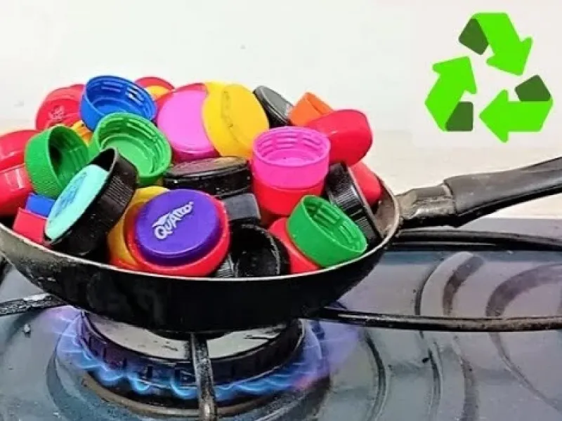 چگونه درب های پلاستیکی را ذوب کنیم و یک ظرف خانگی درست کنیم!