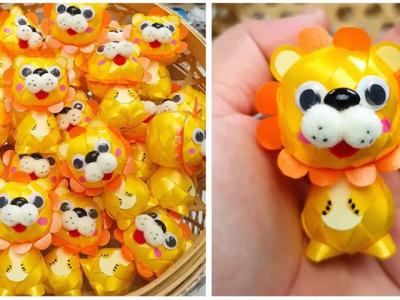 آموزش تا کردن روبان و ساخت بچه شیر های زیبا هدیه ای دوست داشتنی به کودکان!