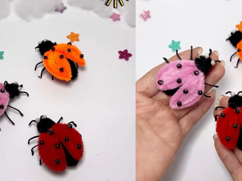 ساخت کفشدوزک دیوارکوب زیبا برای تزئین اتاق خواب!