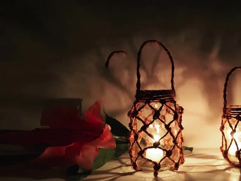 جا شمعی با مکرومه بافی ایده ای جالب و خلاقانه!