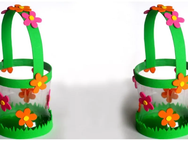 روش درست کردن گام به گام سبد با کمک بطری های پلاستیکی!