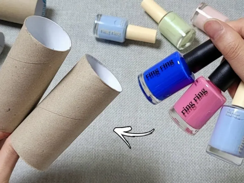 خیلی زیبا! ببینید با رول مقوایی و لاک ناخن چه کردم!