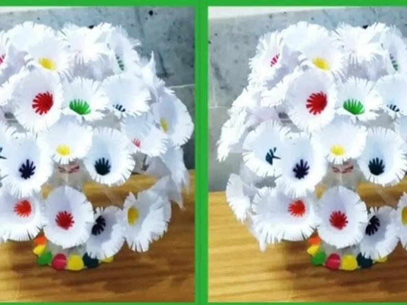 آموزش ساخت گلدون با بطری نوشابه و گل های کاغذی!