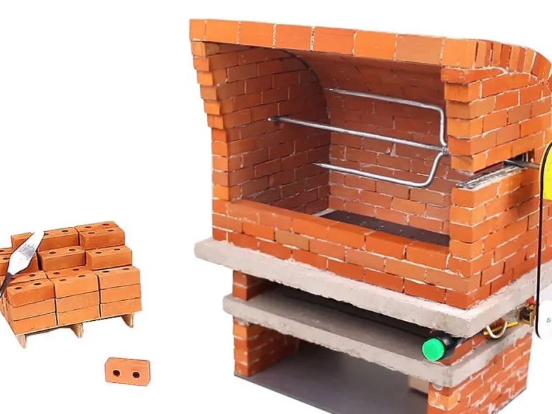 آموزش ساخت مینی اجاق چرخشی اتوماتیک با آجرهای کوچک!