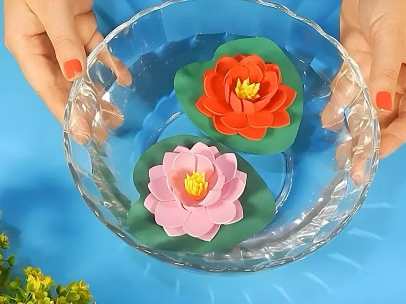 ساخت گل نیلوفر آبی تزئینی برای حمام!