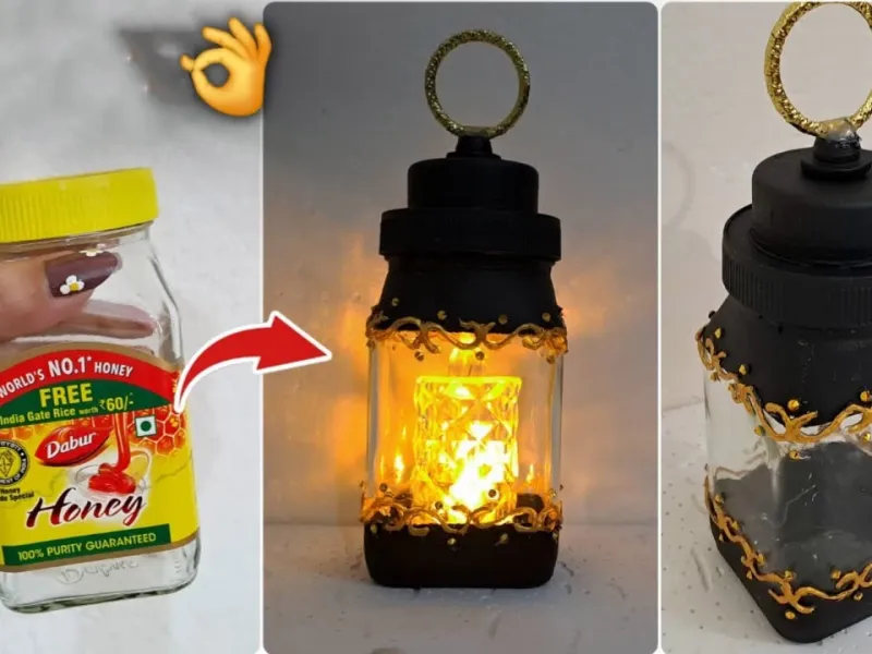 تبدیل ظروف شیشه ای بازیافتی به فانوس تزئینی! تبدیل ظروف شیشه ای بازیافتی به فانوس تزئینی!