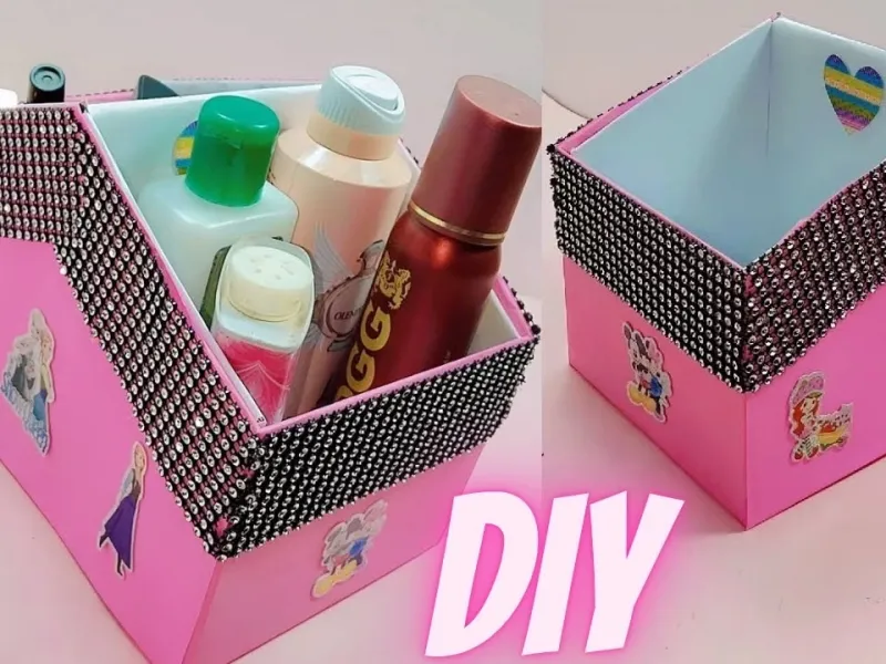 ساخت جای لوازم آرایش با جعبه های کاغذی بازیافتی!