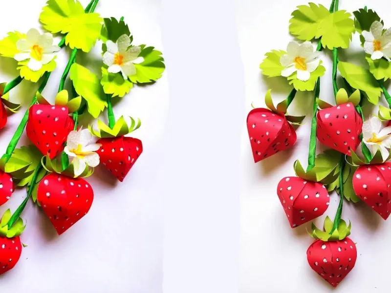 تزئین اتاق با توت فرنگی های کاغذی!