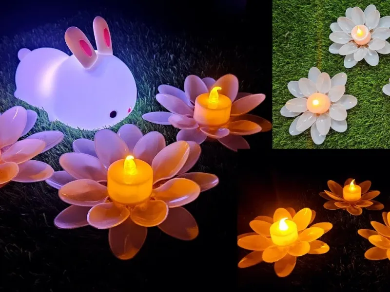 آموزش ساخت جا شمعی گل شکل با قاشق پلاستیکی!