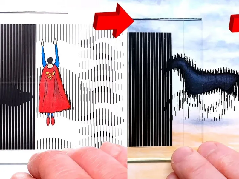 راهنمای ترسیم هنر سه بعدی و توهمات متحرک سوپرمن و اسب!