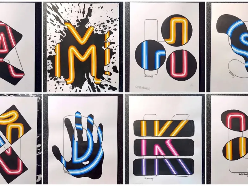 با حروف الفبا انگلیسی به راحتی نقاشی های زیبا بکش!