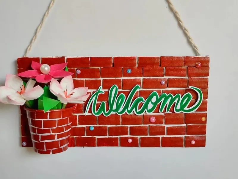 آویز درب خوش آمدگویی DIY با مقوا!