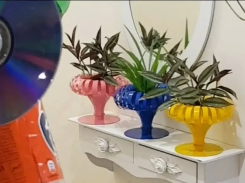 آموزش ساخت گلدان با بطری و DVD!