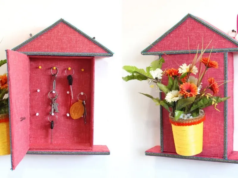 آموزش ساخت جاکلیدی کلبه ای با مواد بازیافتی