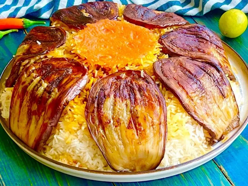 طرز تهیه بادمجان پلو ساده و خوشمزه / غذای اصیل ایرانی با دستور ویژه
