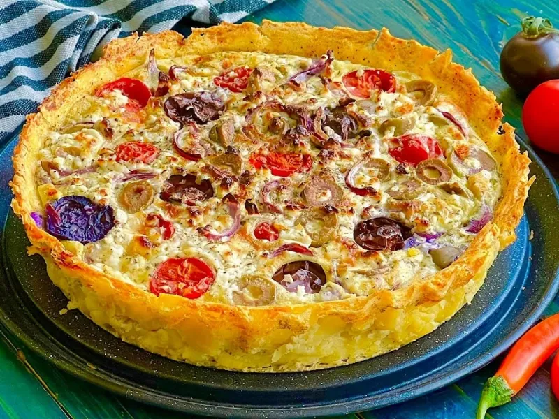 طرز تهیه غذای ساده و سریع برای شام / کیش سبزیجات خوشمزه با سیب زمینی