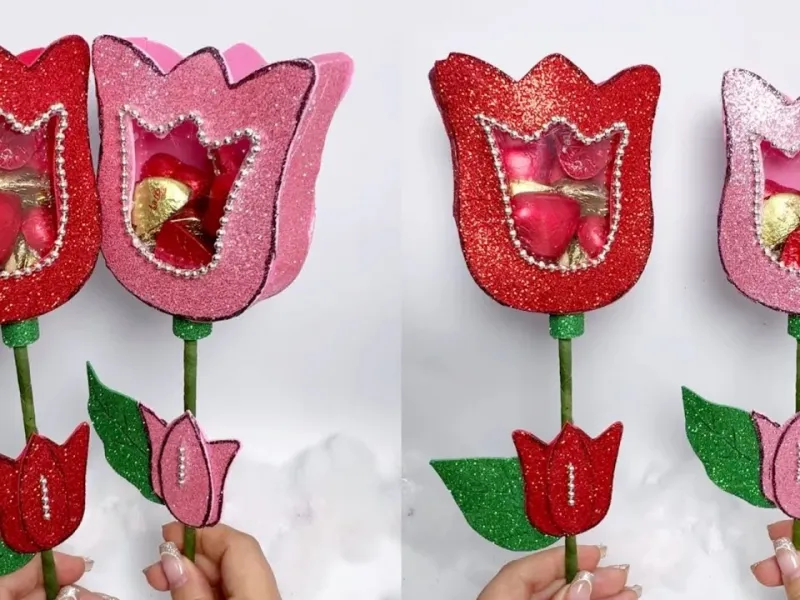 هدیه ای متفاوت با بسته بندی گل لاله!